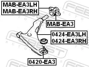 FEBEST Mounting, control/trailing arm (MAB-EA3)
