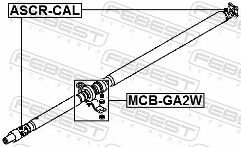 FEBEST Bearing, propshaft centre bearing (MCB-GA2W)