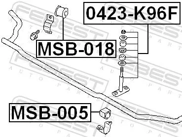 FEBEST Mounting, stabiliser bar (MSB-018)