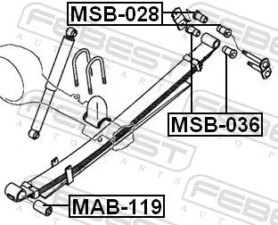FEBEST Bushing, leaf spring (MSB-028)