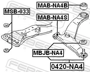 FEBEST Bushing, axle beam (MSB-033)