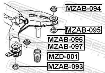 FEBEST Bushing, axle beam (MZAB-097)