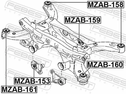 FEBEST Bushing, axle beam (MZAB-159)