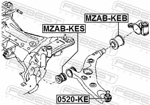 FEBEST Mounting, control/trailing arm (MZAB-KEB)