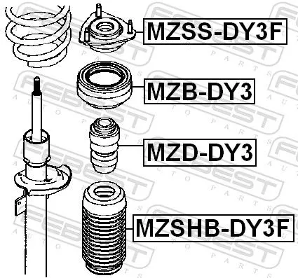 FEBEST Rolling Bearing, suspension strut support mount (MZB-DY3)