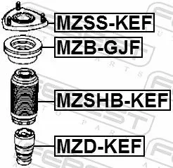 FEBEST Rolling Bearing, suspension strut support mount (MZB-GJF)