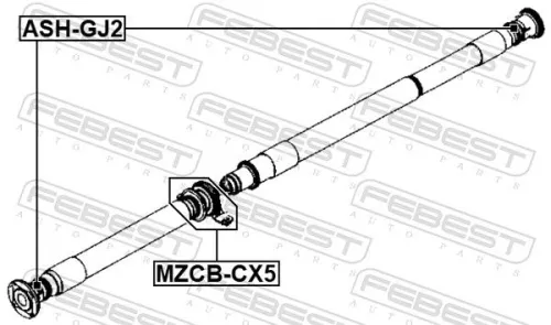 FEBEST Bearing, propshaft centre bearing (MZCB-CX5)
