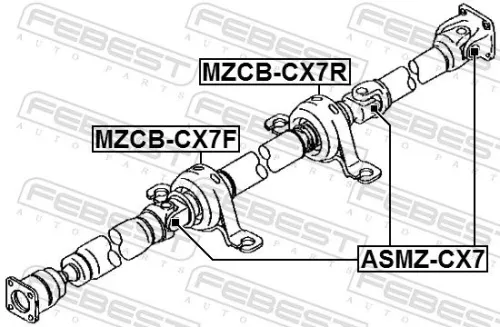 FEBEST Bearing, propshaft centre bearing (MZCB-CX7F)