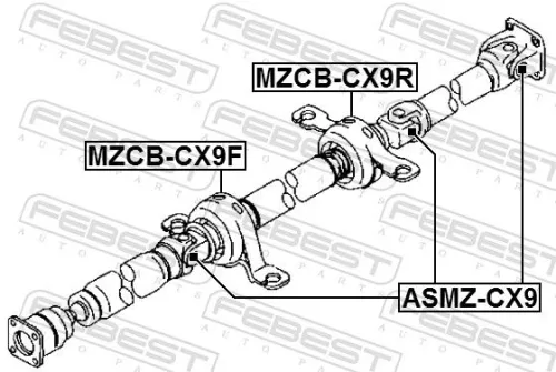 FEBEST Bearing, propshaft centre bearing (MZCB-CX9F)