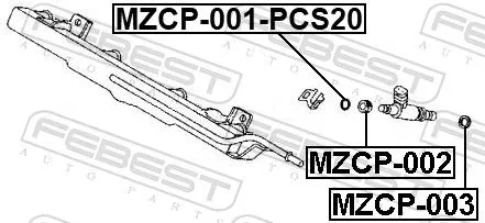FEBEST Seal Ring, injector (MZCP-001-PCS20)