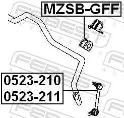 FEBEST Mounting, stabiliser bar (MZSB-GFF)