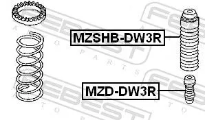 FEBEST Protective Cap/Bellow, shock absorber (MZSHB-DW3R)