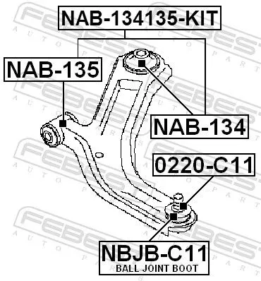 FEBEST Mounting, control/trailing arm (NAB-135)