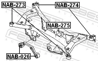FEBEST Bushing, axle beam (NAB-274)