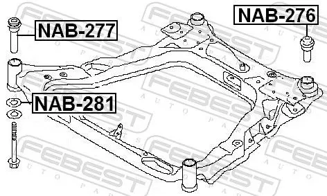FEBEST Bushing, axle beam (NAB-277)