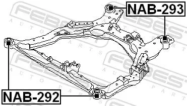 FEBEST Bushing, axle beam (NAB-292)