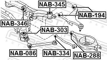 FEBEST Bushing, axle beam (NAB-345)