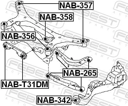 FEBEST Bushing, axle beam (NAB-358)