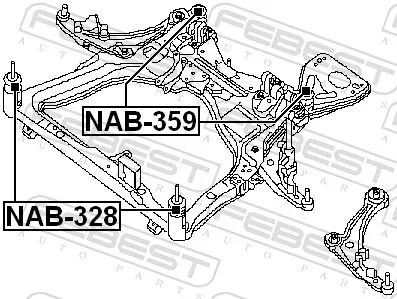 FEBEST Bushing, axle beam (NAB-359)