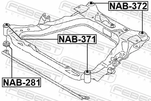 FEBEST Bushing, axle beam (NAB-371)