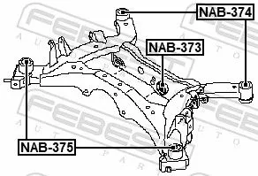 FEBEST Bushing, axle beam (NAB-374)