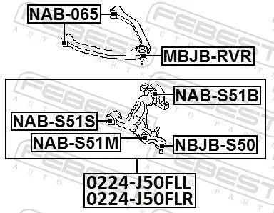 FEBEST Mounting, control/trailing arm (NAB-S51B)