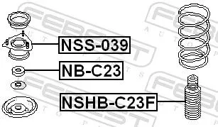 FEBEST Rolling Bearing, suspension strut support mount (NB-C23)