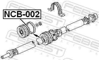 FEBEST Bearing, propshaft centre bearing (NCB-002)