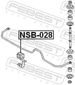 FEBEST Mounting, stabiliser bar (NSB-028)