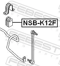 FEBEST Mounting, stabiliser bar (NSB-K12F)