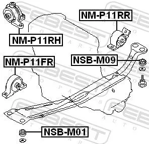 FEBEST Bushing, axle beam (NSB-M09)