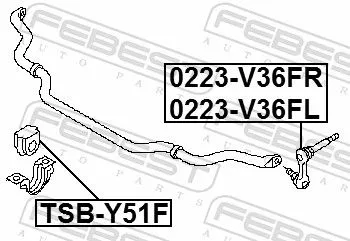 FEBEST Mounting, stabiliser bar (NSB-Y51F)