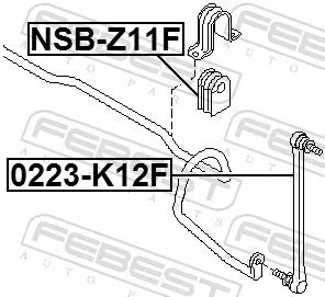 FEBEST Mounting, stabiliser bar (NSB-Z11F)