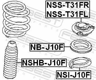 FEBEST Protective Cap/Bellow, shock absorber (NSHB-J10F)
