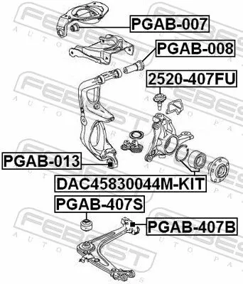 FEBEST Mounting, control/trailing arm (PGAB-407S)