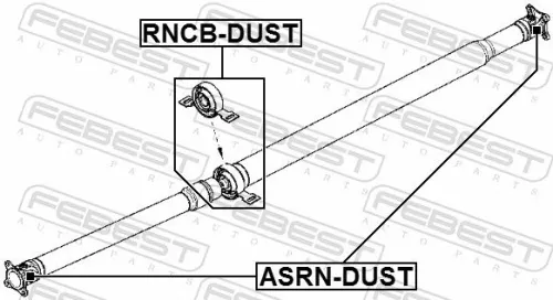 FEBEST Bearing, propshaft centre bearing (RNCB-DUST)