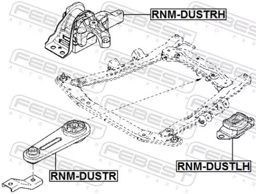 FEBEST Mounting, engine (RNM-DUSTR)
