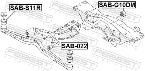 FEBEST Bushing, axle beam (SAB-S11R)