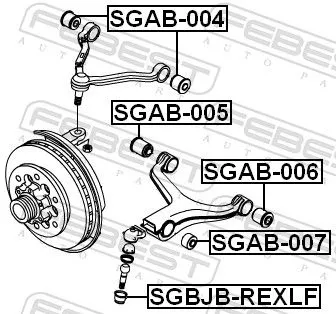 FEBEST Repair kit, supporting/ball joint (SGBJB-REXLF)