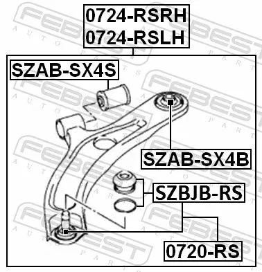 FEBEST Mounting, control/trailing arm (SZAB-SX4B)
