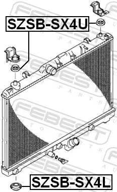 FEBEST Mounting, radiator (SZSB-SX4U)