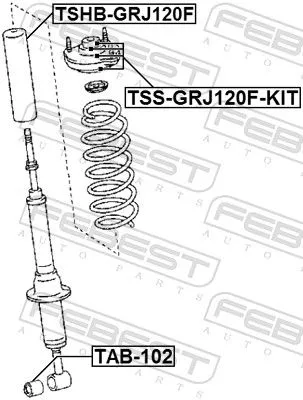 FEBEST Spacer Bush, shock absorber (TAB-102)