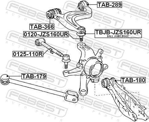 FEBEST Mounting, control/trailing arm (TAB-179)