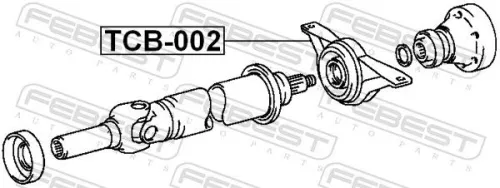 FEBEST Bearing, propshaft centre bearing (TCB-002)