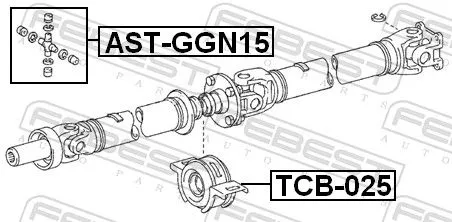 FEBEST Bearing, propshaft centre bearing (TCB-025)