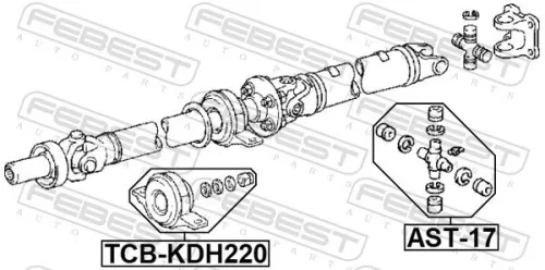 FEBEST Bearing, propshaft centre bearing (TCB-KDH220)