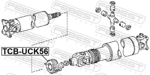 FEBEST Bearing, propshaft centre bearing (TCB-UCK56)