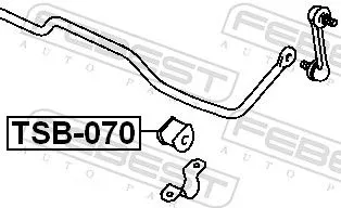 FEBEST Mounting, stabiliser bar (TSB-070)