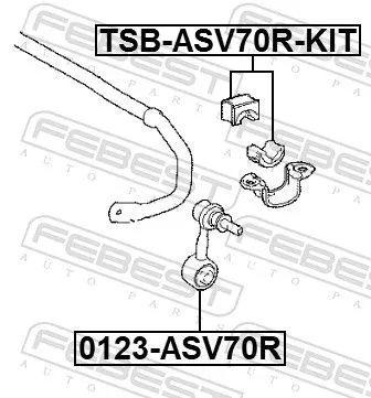 FEBEST Mounting, stabiliser bar (TSB-ASV70R-KIT)