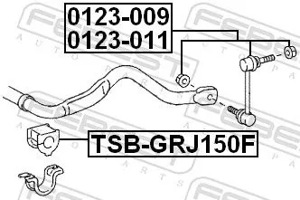 FEBEST Mounting, stabiliser bar (TSB-GRJ150F)